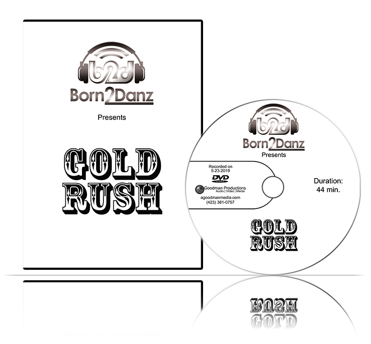 Born2Danz 2019 Recital 'GOLD RUSH' DVD cover and disc